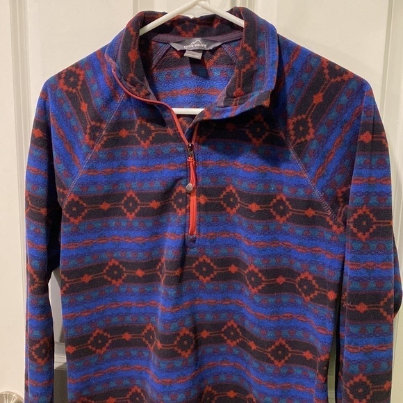 Eddie Bauer Aztec Fleece 1/4 Zip Pullover EUC - Picture 2 of 12